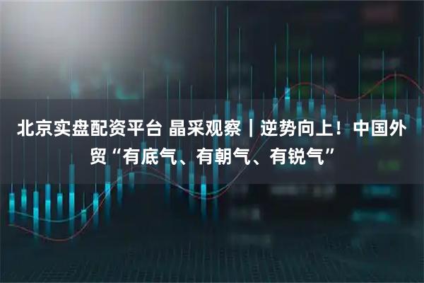 北京实盘配资平台 晶采观察|逆势向上!中国外贸“有底气、有朝气、有锐气”